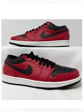 Nike Air Jordan 1 Low Bred Gym Red Black Low Top Sneakers Men’s 7.5 Women’s 9